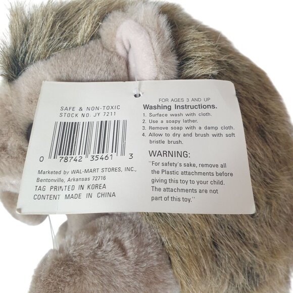 VTG Hedgehog 11" Brown Plush Toy Realistic Soft Cuddly Loveable Huggable - Picture 6 of 7